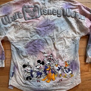 Disney 100 Years of Wonder Spirit Jersey Walt Disney World Tie Dye Silver XS